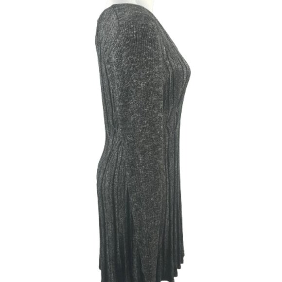 Max Studio Sweater Women Large Grey Pleated Scoop Neck Ribbed Tunic - Picture 4 of 11